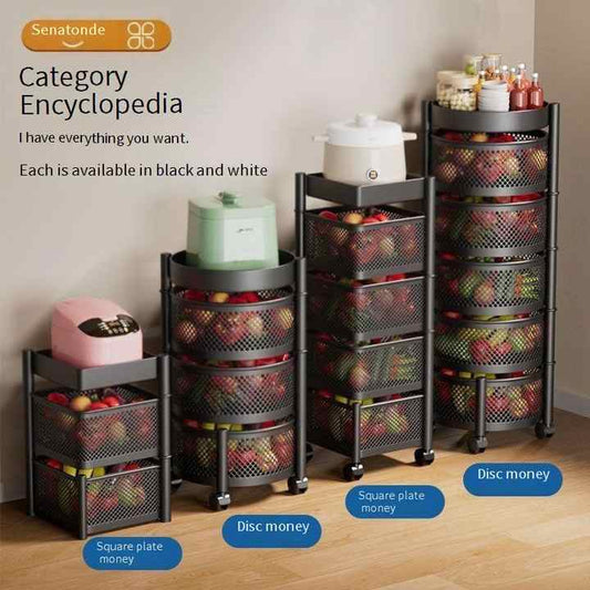 Best Selling Multi-Tier Rotating Storage Racks Kitchen Supplies Living Room Bathroom Clothes Fruits Vegetablesالأكثر مبيعًا رفوف تخزين دوارة متعددة الطبقات لوازم المطبخ لغرفة المعيشة والحمام للملابس والفواكه والخضروات