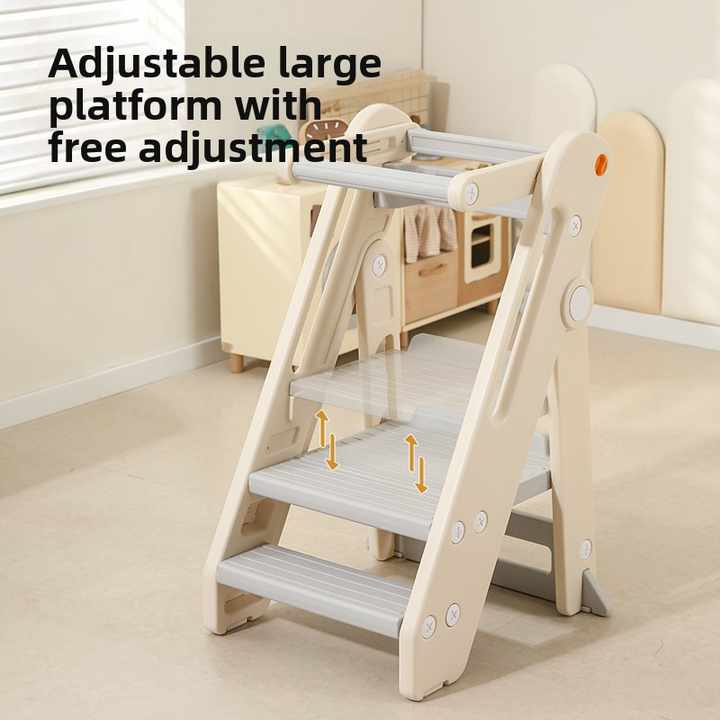 Safe Baby Bathing Ladders, Baby Learning Tower, Foldable, Adjustable Bath Chair Toys for Kids to Learn 