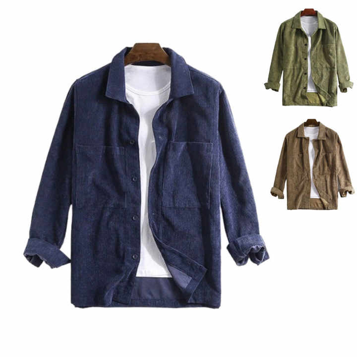 قميص رجالي خارجي للعمل الربيعي . Men's Spring Work Loose Plus