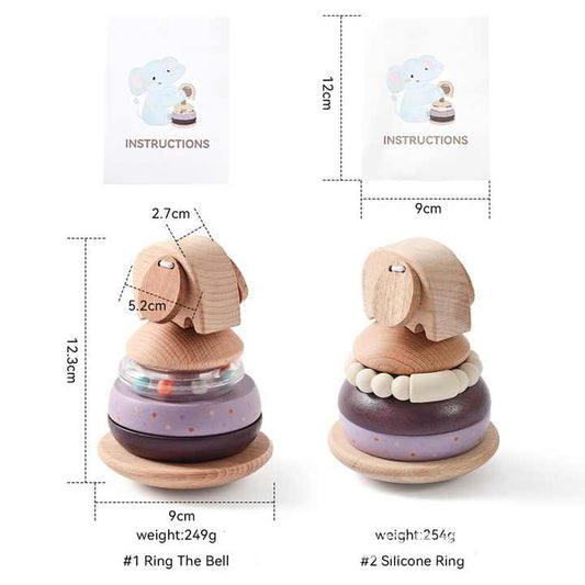 Wooden baby elephant toys 