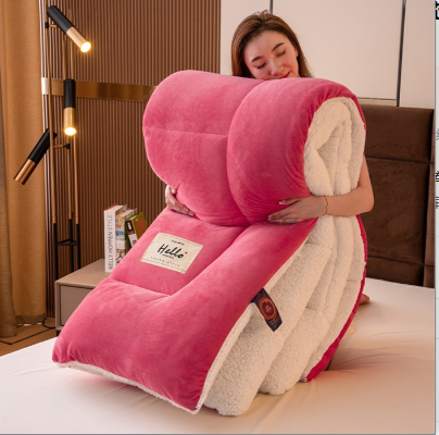 New Soft Thick Light Pink Solid Bedding Set High Quality 