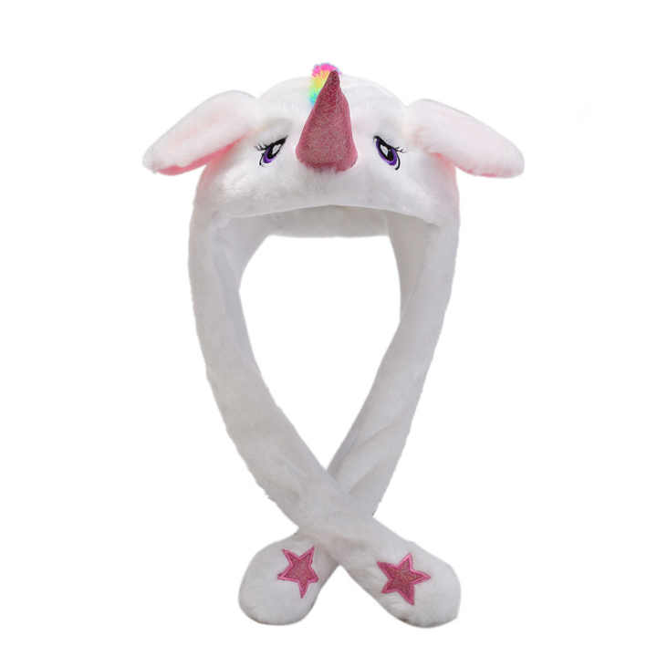 Korean Baby Hats Rabbit Hat with Air Pump and Cute Plush Moving Ears 
