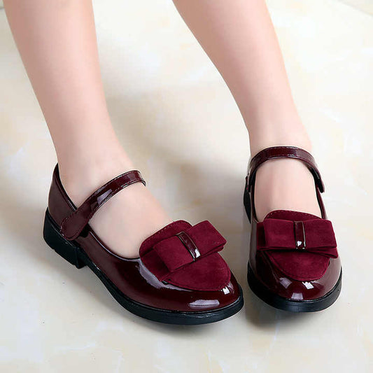 Girls' leather flat shoes for children 