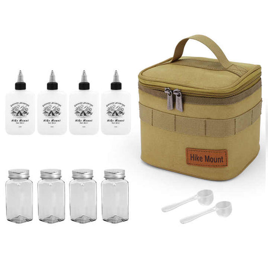 مجموعة أدوات التوابل المحمولة للتخييم، مجموعة . Portable Camping Spice Kit, Spice Bottle Set, Fabric Spice