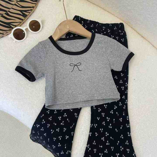 oddlers Summer 2024 Casual Playwear-  طقم بناتي عصري من قطعتين بنقاط بولكا