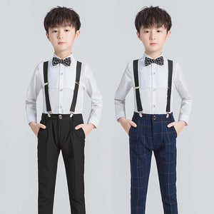 Children's Spring and Autumn Dress Boys' Overalls Set Flower Children's Piano Wedding Dress 