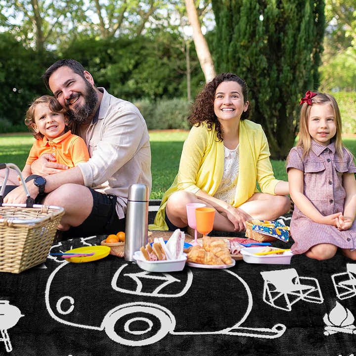 Reversible Outdoor RV Rugs Drain Mats Waterproof Area 3 