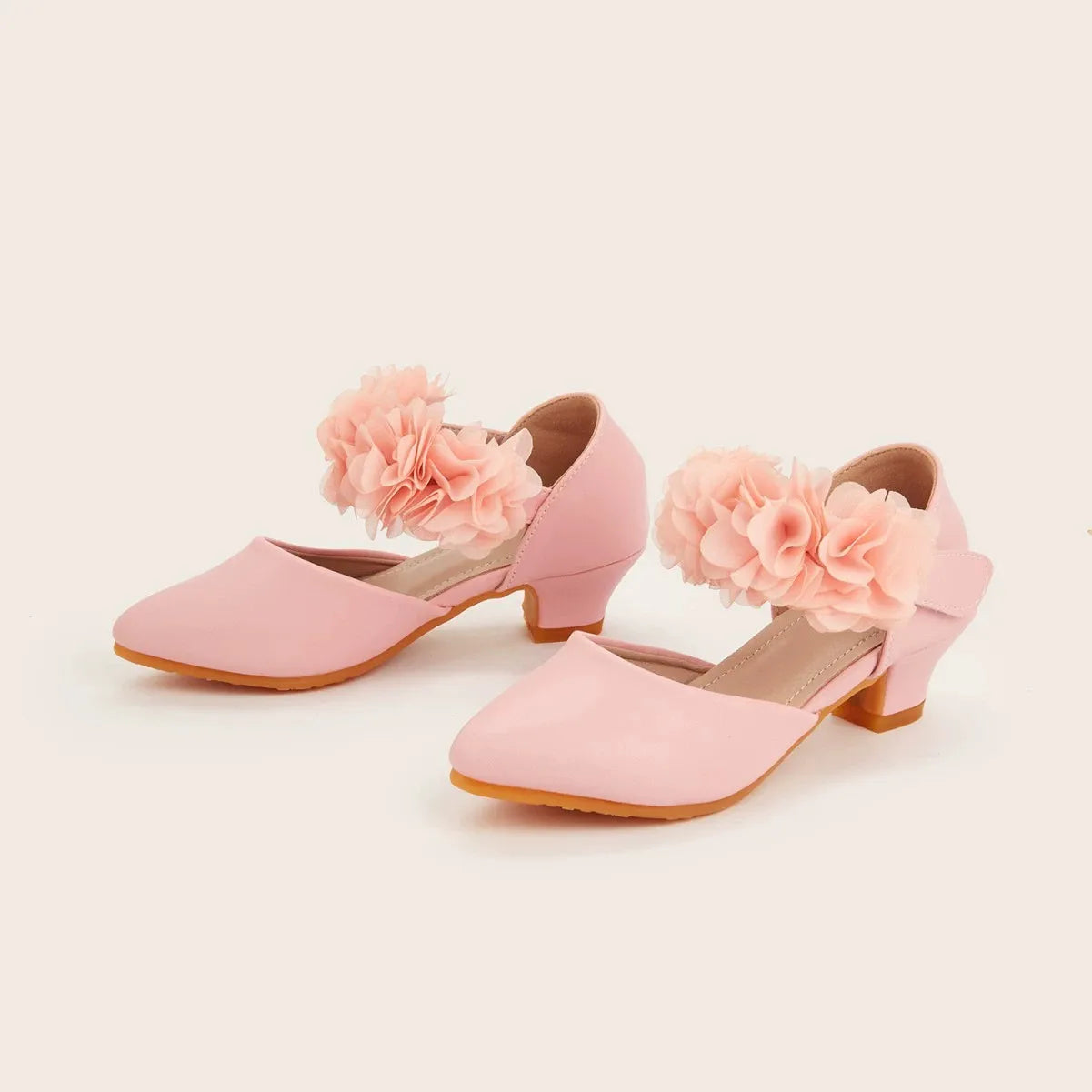 Flower-shaped girls' heels 