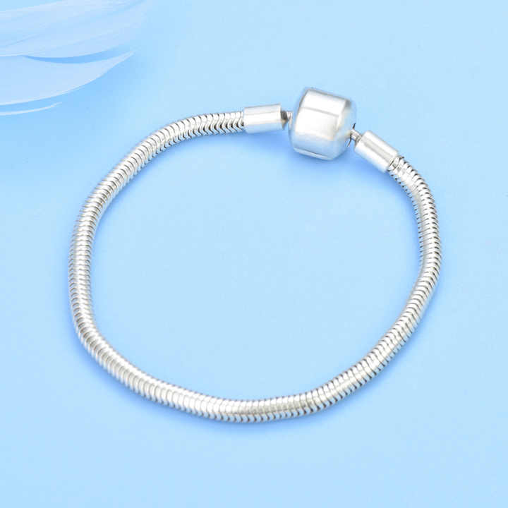 Simple 925 Sterling Silver Bracelet with 