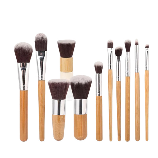 Make-up Powder Blusher Brushesمجموعة فرش مكياج صغيرة من الخيزران