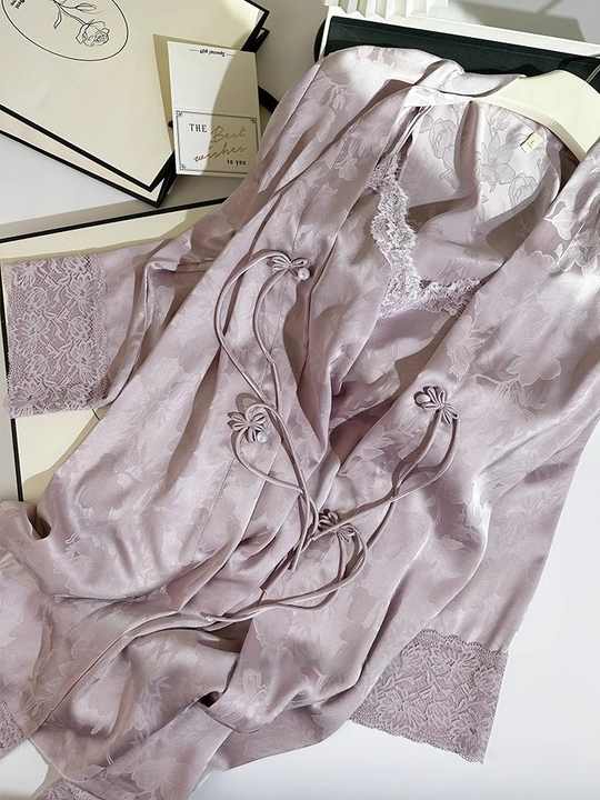 Two-piece silk pajamas