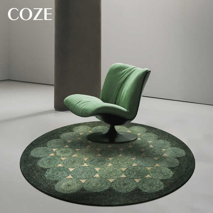 Original design color block round living room rug round living room Nordic style living room carpet and simple bedroom blanket 