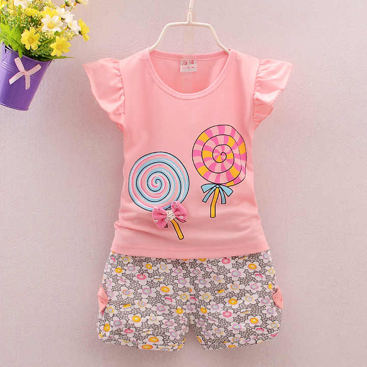 Baby Girl Summer Clothes Sets Short-مجموعة ملابس صيفية
