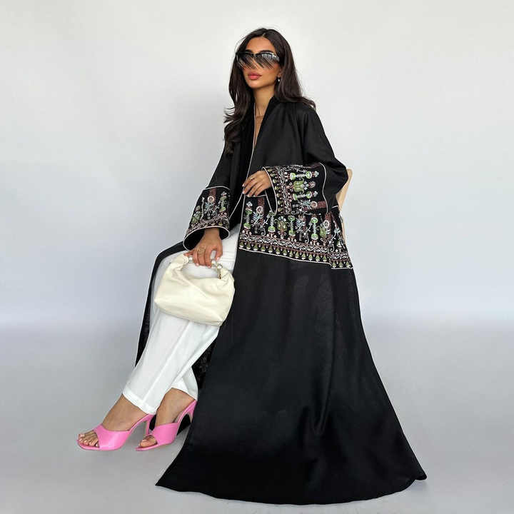 Colorful embroidered abaya 