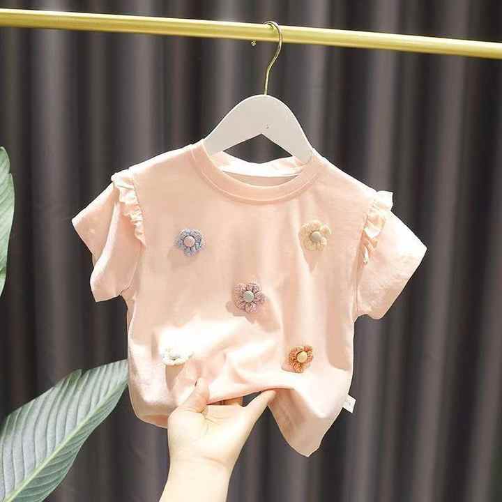 Cute and Soft Baby Skin Friendly Top-تي شيرت بناتي رقيق بأكمام قصيرة