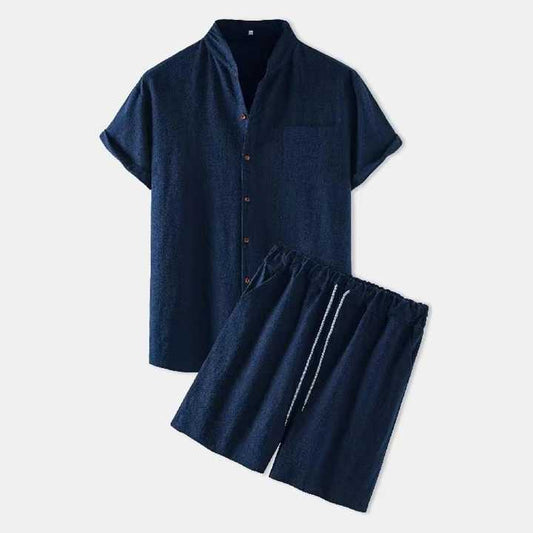 طقم قميص كتان رجالي عصري . Men's Fashion Summer Linen Shirt