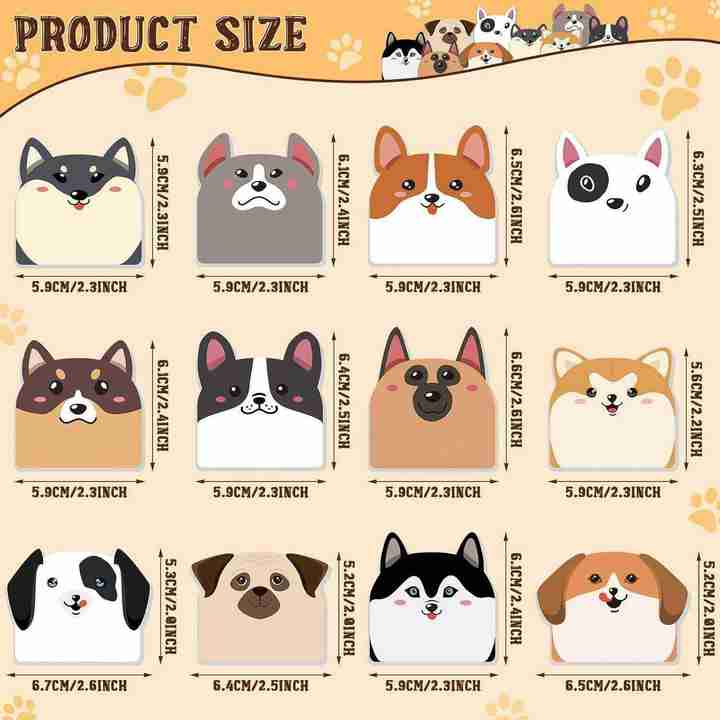 Cute Puppy Dog Animal Shape Sticky Notes Office 
