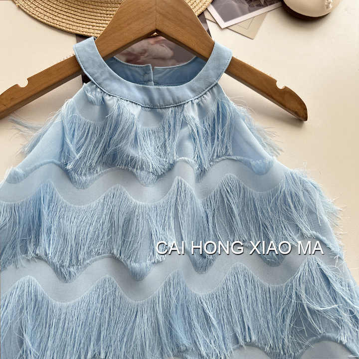 Westernized Outdoor DresS&nbsp; - فستان صيفي بحمالات للبنات