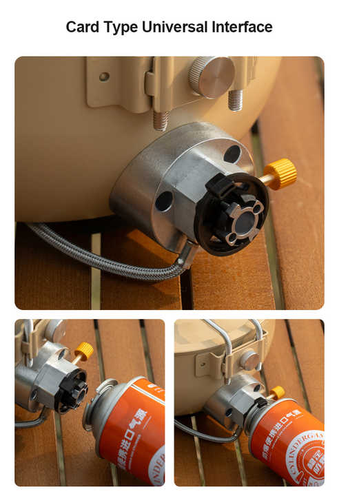 Camping Gas Stove with Non-Stick Pan, Windproof, 