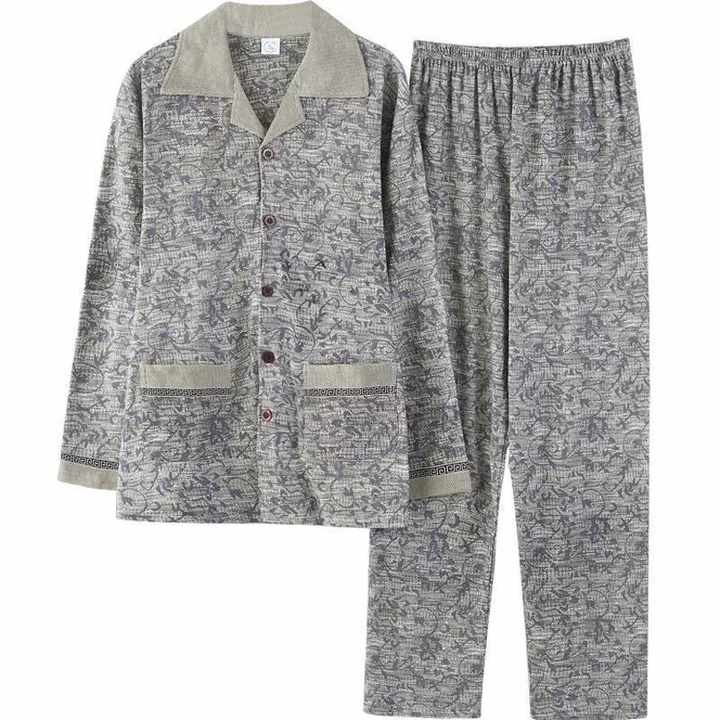 Custom Logo Men's Clothing Cotton Pajama Set 