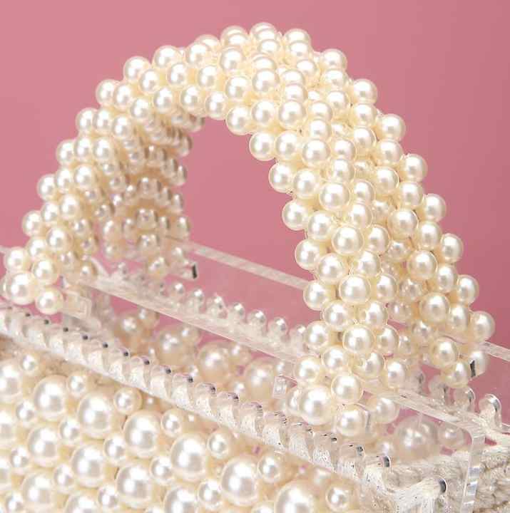 Luxury Pearl Handbag with Transparent Design