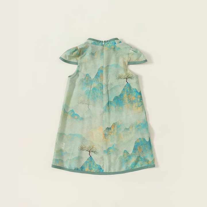 Chinese Style Little Girl Sleeveless Dress-فستان صيني