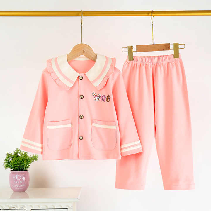 Long sleeve cotton pajama set 