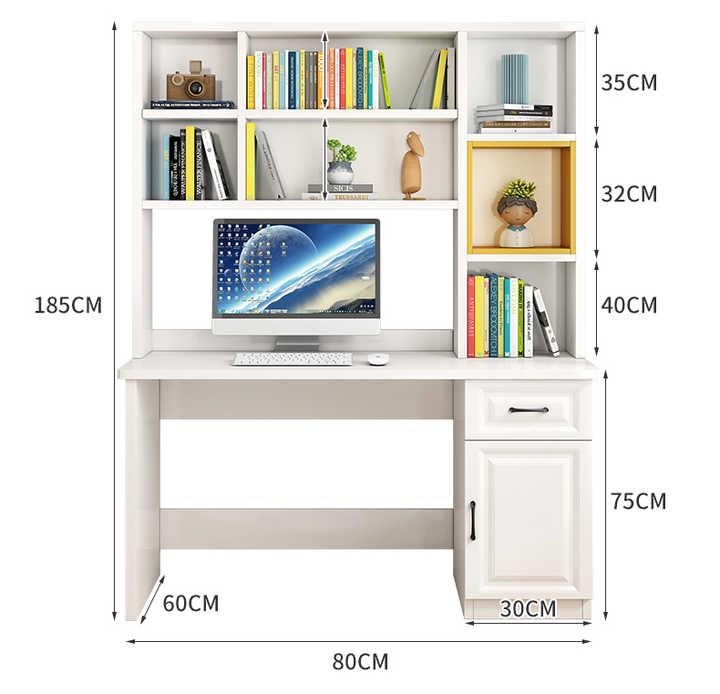 Home Wooden Office Student Study Writing Desk Computer Table Desk Table Desks with Cabinet 