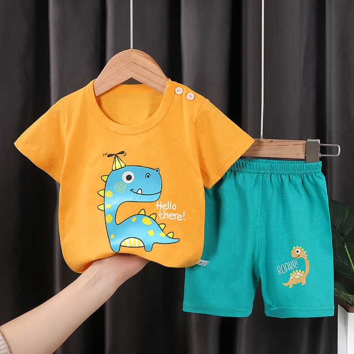Casual 2-piece summer children's pajamas. 