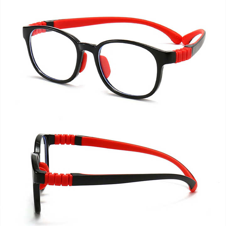 Flexible children's optical glasses that block blue light and provide protection. 