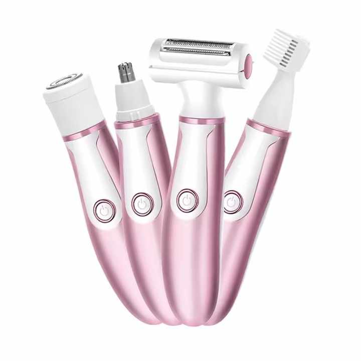 Face Shaver Bikini Pubic Groin Hair Trimmer Home- 4 in 1 Electric Epilator for Women Hair Removal 