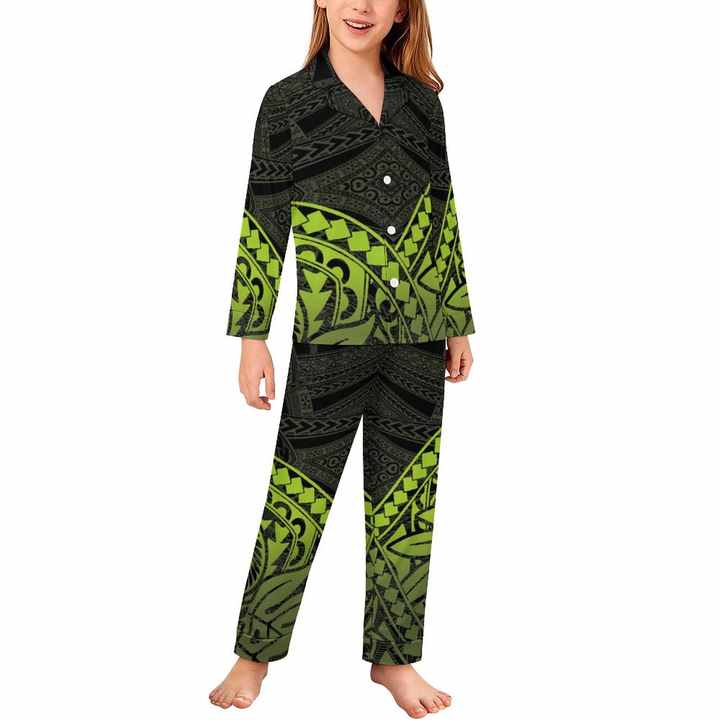 Custom Hibiscus Long-sleeve Puletasi-طقم بيجامة للأطفال