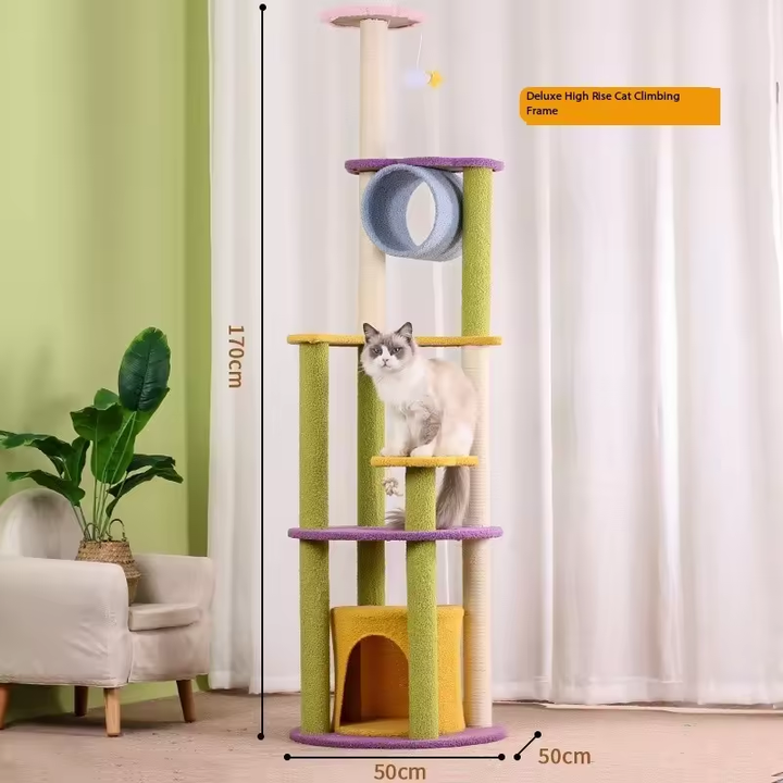 Cat Climbing Frame Sisal Cat Treeمنصة خدش القطط الفاخرة