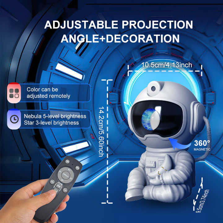 مصباح نجمة العارض ضوء الليل سديم الغلاف رائد فضاء غالاكسي العارض Astronaut Galaxy Projector Lamp Star