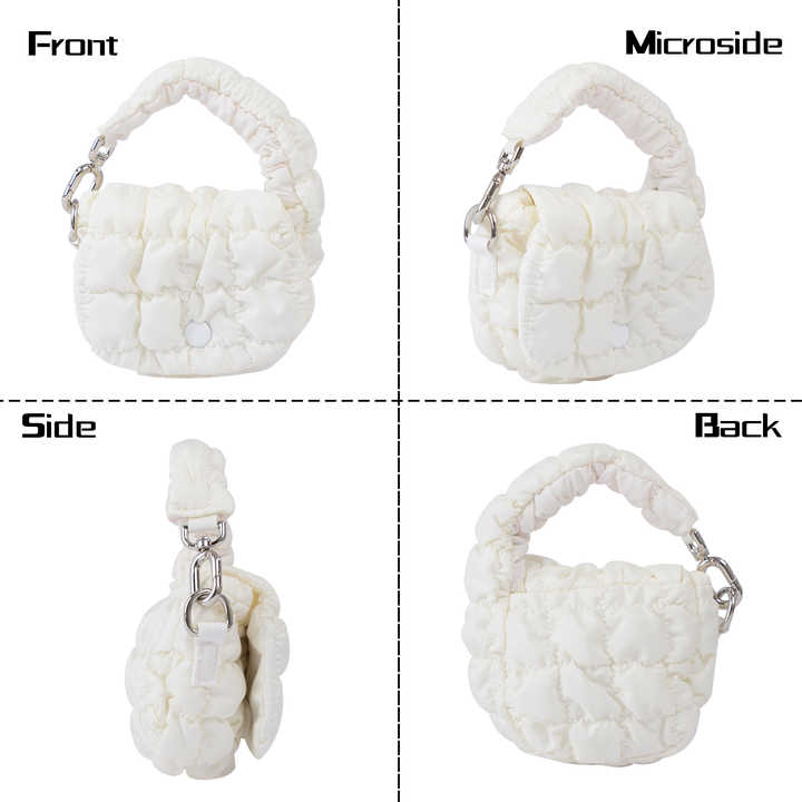 Women's quilted nylon handbag