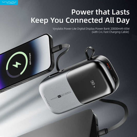 شاحن متنقل باور بانك 20000 مللي أمبير/ساعة . Portable Charger Power Bank 20000mAh