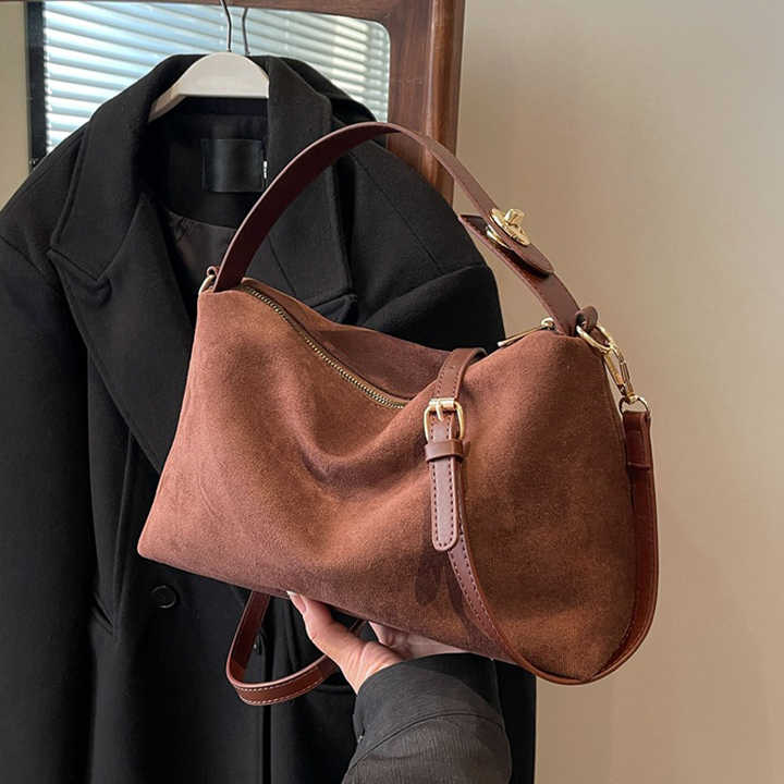 Luxury design suede women's handbag