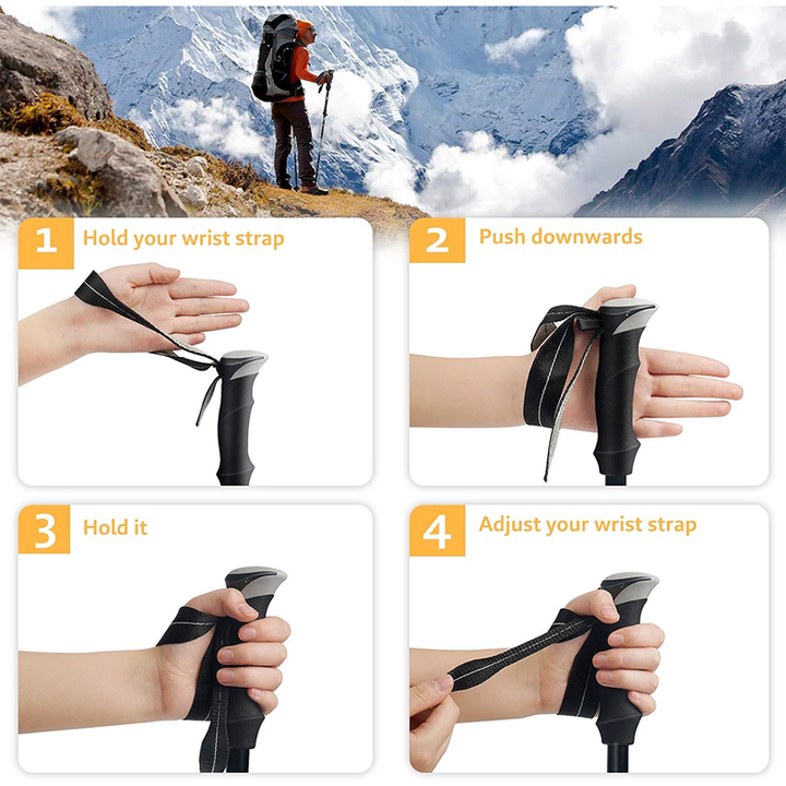 Lightweight folding walking sticks with foldable design. 