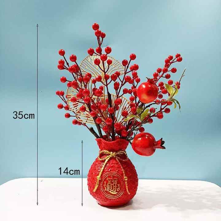 Year Decoration Flower Spring Festival - فاكهة حمراء، زينة فواكه الثروة