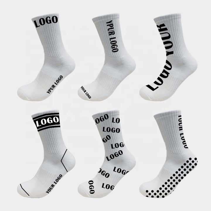 Custom Design Your Own Ribbed Basketball Socks Plain White Sports Logo Custom Socks 