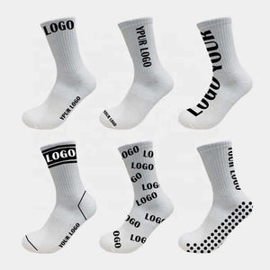 Custom Design Your Own Ribbed Basketball Socks Plain White Sports Logo Custom Socks 
