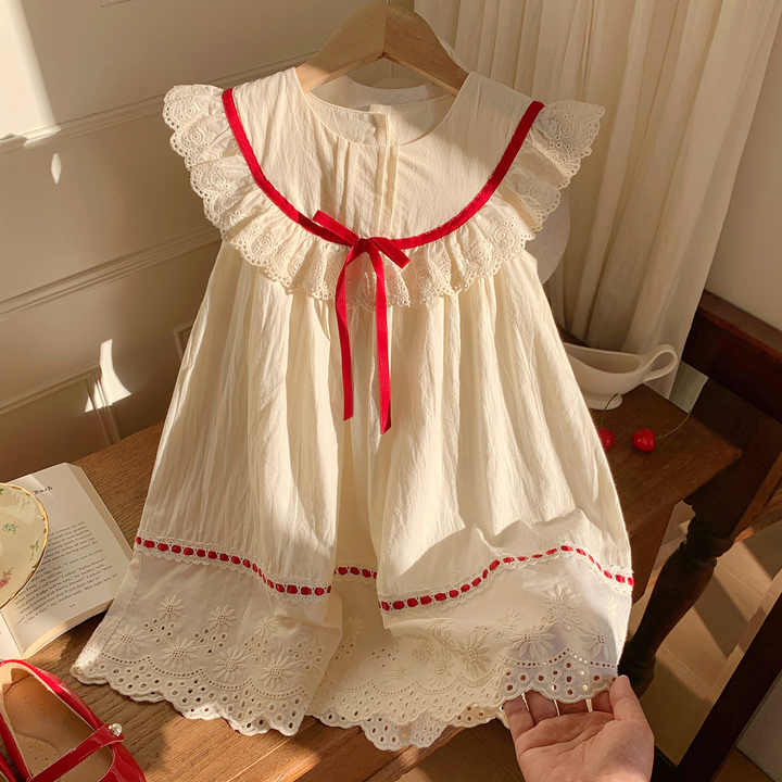 Round Neck Princess Forest Girl Clothes-فستان كوري للأطفا
