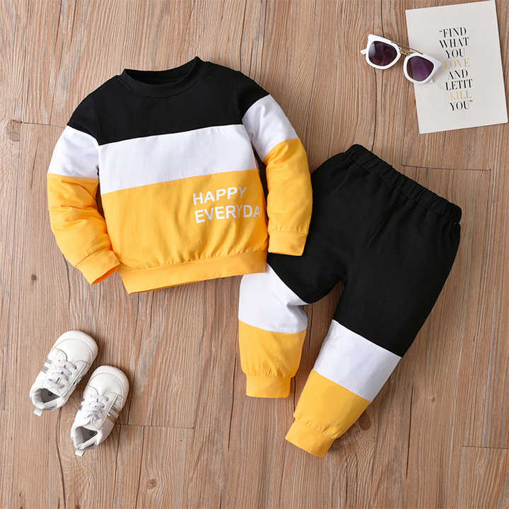 Boys' 2-piece pants and long-sleeved T-shirt 