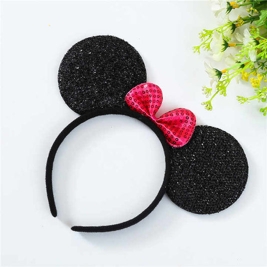 Black ear bow hair accessories for parties 
