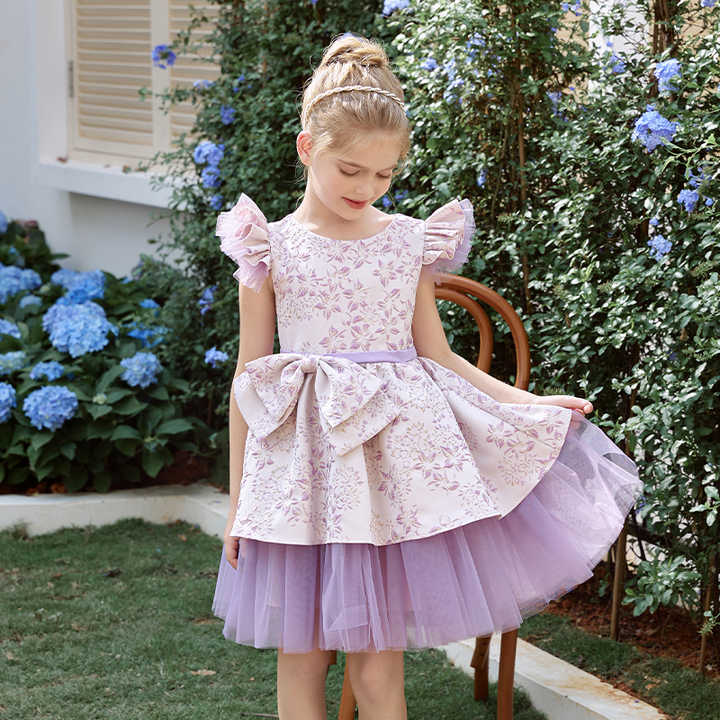 Children's Clothing Ball Gown for Kids-فستان أميرة صيفي بنفسجي