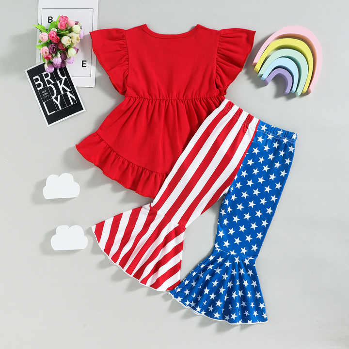 Hot Sale Baby Girls Clothes 4th of July-ملابس أطفال بناتي