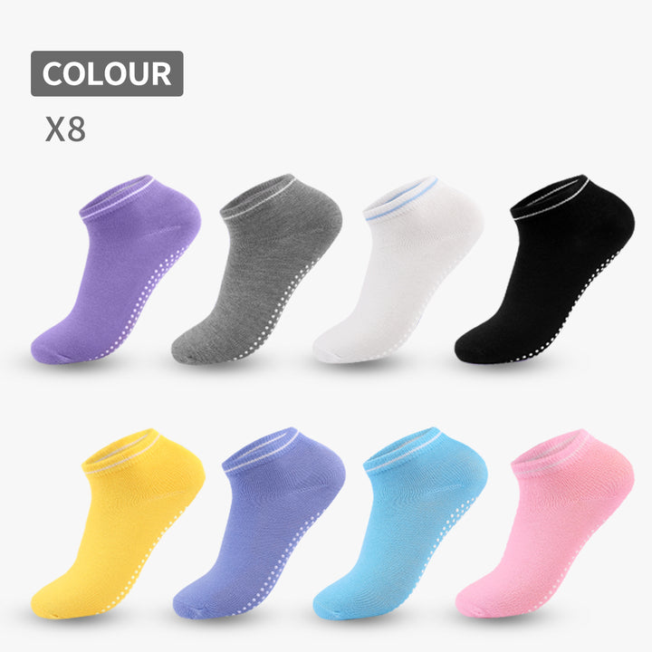 Candy Color Sports Socks Anti-Slip Grip Yoga Socks Trapoline Women Ankle Socks 