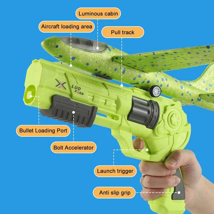 مسدس طائرات لطرد الرغوة ، ألعاب الأطفال . Foam jet gun, children's toys
