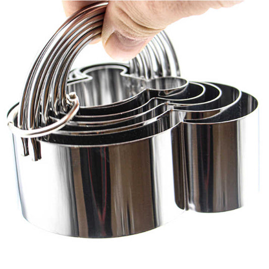 Custom Donut Cutter Set, Stainless Steel Biscuits Cutter Set, Pastry Set with Handle 