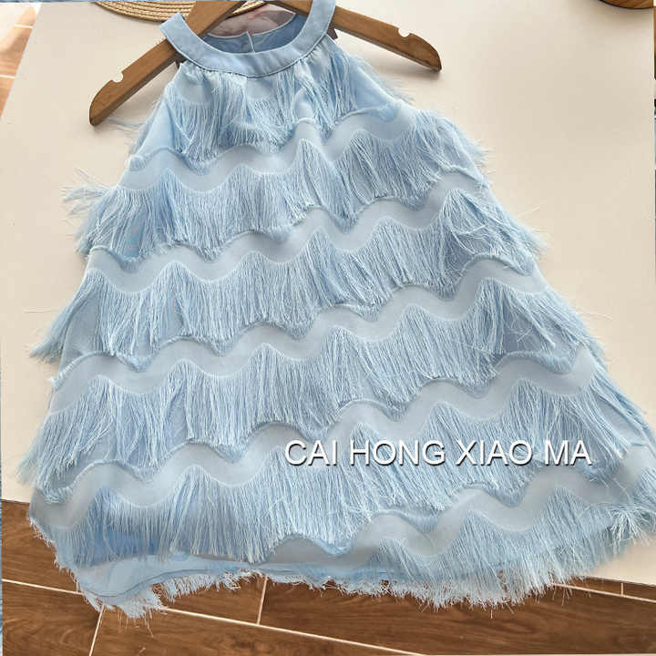 Westernized Outdoor DresS&nbsp; - فستان صيفي بحمالات للبنات